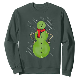 Christmas Snowman Sweatshirt Funny Angry Snowmen TS12 Dark Forest Green Print Your Wear