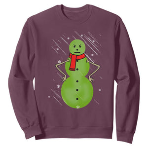 Christmas Snowman Sweatshirt Funny Angry Snowmen TS12 Maroon Print Your Wear