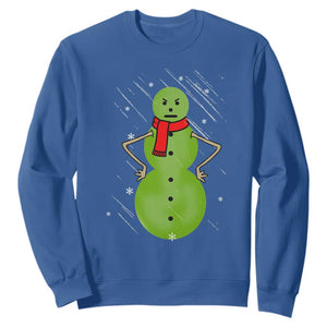 Christmas Snowman Sweatshirt Funny Angry Snowmen TS12 Royal Blue Print Your Wear