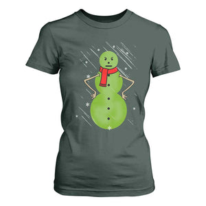 Christmas Snowman T Shirt For Women Funny Angry Snowmen TS12 Dark Forest Green Print Your Wear