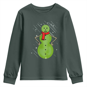 Christmas Snowman Youth Sweatshirt Funny Angry Snowmen TS12 Dark Forest Green Print Your Wear