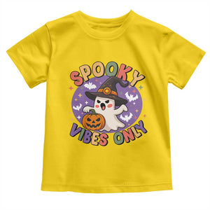 Cute Halloween Ghost Toddler T Shirt Spooky Vibes Only With Pumpkin TS12 Daisy Print Your Wear