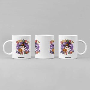 Cute Halloween Ghost Coffee Mug Spooky Vibes Only With Pumpkin TS12 Print Your Wear