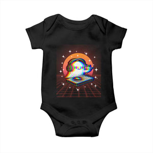 Halloween Ghost Baby Onesie Funny Trippy Vaporwave DJ Music Party TS12 Black Print Your Wear