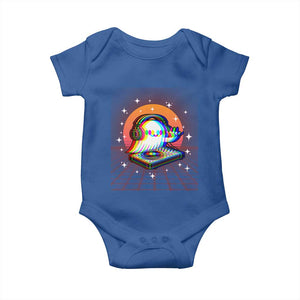 Halloween Ghost Baby Onesie Funny Trippy Vaporwave DJ Music Party TS12 Royal Blue Print Your Wear
