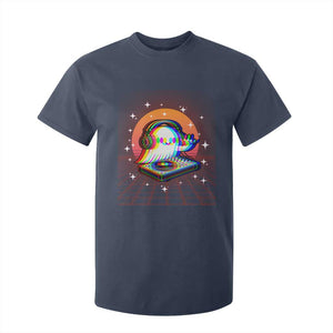 Halloween Ghost T Shirt For Kid Funny Trippy Vaporwave DJ Music Party TS12 Navy Print Your Wear