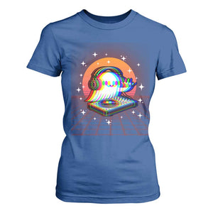 Halloween Ghost T Shirt For Women Funny Trippy Vaporwave DJ Music Party TS12 Royal Blue Print Your Wear
