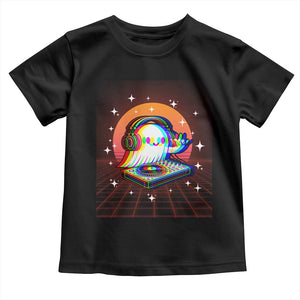 Halloween Ghost Toddler T Shirt Funny Trippy Vaporwave DJ Music Party TS12 Black Print Your Wear