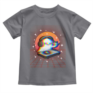Halloween Ghost Toddler T Shirt Funny Trippy Vaporwave DJ Music Party TS12 Charcoal Print Your Wear