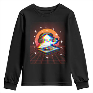 Halloween Ghost Youth Sweatshirt Funny Trippy Vaporwave DJ Music Party TS12 Black Print Your Wear