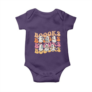 Bookish Ghost Halloween Baby Onesie Funny Book Lover And Spooky Squad TS12 Purple Print Your Wear