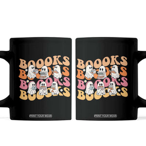 Bookish Ghost Halloween Coffee Mug Funny Book Lover And Spooky Squad TS12 Black Print Your Wear