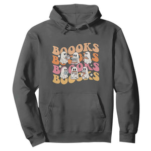 Bookish Ghost Halloween Hoodie Funny Book Lover And Spooky Squad TS12 Dark Heather Print Your Wear