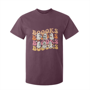 Bookish Ghost Halloween T Shirt For Kid Funny Book Lover And Spooky Squad TS12 Maroon Print Your Wear