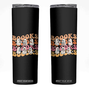 Bookish Ghost Halloween Skinny Tumbler Funny Book Lover And Spooky Squad TS12 Black Print Your Wear