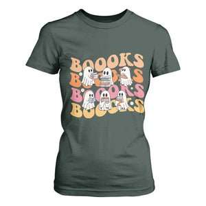 Bookish Ghost Halloween T Shirt For Women Funny Book Lover And Spooky Squad TS12 Dark Forest Green Print Your Wear