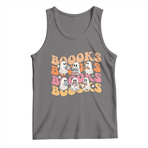 Bookish Ghost Halloween Tank Top Funny Book Lover And Spooky Squad TS12 Deep Heather Print Your Wear