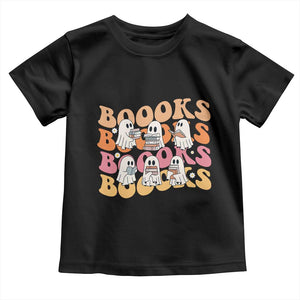 Bookish Ghost Halloween Toddler T Shirt Funny Book Lover And Spooky Squad TS12 Black Print Your Wear