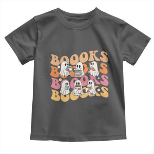 Bookish Ghost Halloween Toddler T Shirt Funny Book Lover And Spooky Squad TS12 Dark Heather Print Your Wear