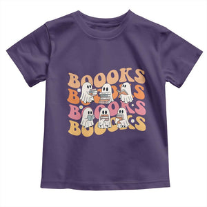 Bookish Ghost Halloween Toddler T Shirt Funny Book Lover And Spooky Squad TS12 Purple Print Your Wear