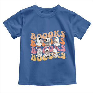 Bookish Ghost Halloween Toddler T Shirt Funny Book Lover And Spooky Squad TS12 Royal Blue Print Your Wear