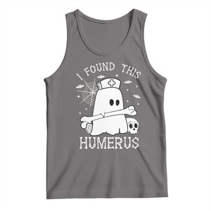 Cute Halloween Nurse I Found This Humerus Ghost Bone Pun Tank Top TS12 Deep Heather Print Your Wear