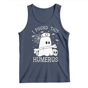 Cute Halloween Nurse I Found This Humerus Ghost Bone Pun Tank Top TS12 Navy Print Your Wear