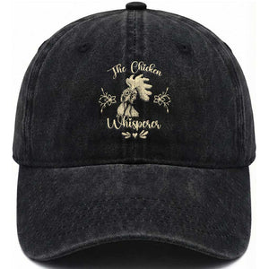 Funny Chicken Lover Gift Washed Cotton Baseball Cap The Chicken Whisperer TS12 Print Your Wear
