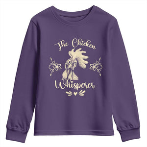 Funny Chicken Lover Gift Youth Sweatshirt The Chicken Whisperer TS12 Purple Print Your Wear