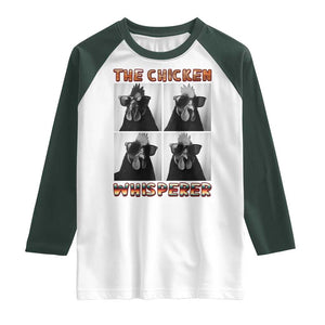 Funny Farm Animal Gift Raglan Shirt The Chicken Whisperer TS12 White Dark Forest Green Print Your Wear