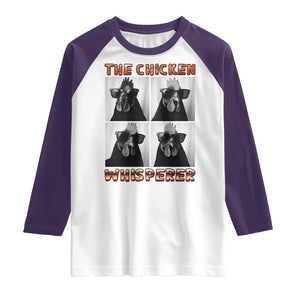 Funny Farm Animal Gift Raglan Shirt The Chicken Whisperer TS12 White Purple Print Your Wear