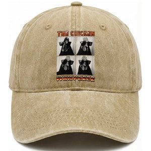 Funny Farm Animal Gift Washed Cotton Baseball Cap The Chicken Whisperer TS12 Print Your Wear