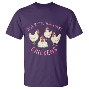 Chicken Lover Gift T Shirt Just A Girl Who Loves Chickens TS12 Purple Print Your Wear