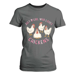 Chicken Lover Gift T Shirt For Women Just A Girl Who Loves Chickens TS12 Dark Heather Print Your Wear