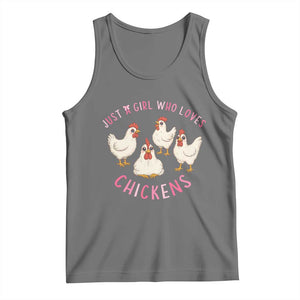 Chicken Lover Gift Tank Top Just A Girl Who Loves Chickens TS12 Black Heather Print Your Wear
