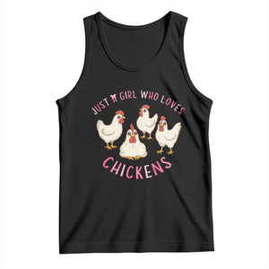 Chicken Lover Gift Tank Top Just A Girl Who Loves Chickens TS12 Black Print Your Wear