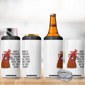 Funny Chicken Lover Gift 4 in 1 Can Cooler Tumbler She Is Beauty And Grace She Will Peck You In The Face TS12 Print Your Wear