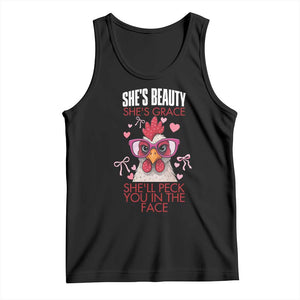 She Will Peck You In The Face Tank Top Funny Chicken Lover TS12 Black Print Your Wear