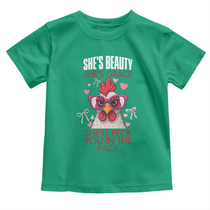 She Will Peck You In The Face Toddler T Shirt Funny Chicken Lover TS12 Irish Green Print Your Wear