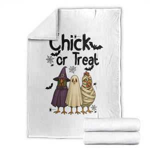 Funny Halloween Chicken Throw Blanket Chick Or Treat Spooky Gift TS12 White Print Your Wear