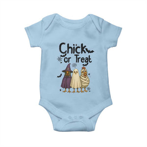 Funny Halloween Chicken Baby Onesie Chick Or Treat Spooky Gift TS12 Light Blue Print Your Wear
