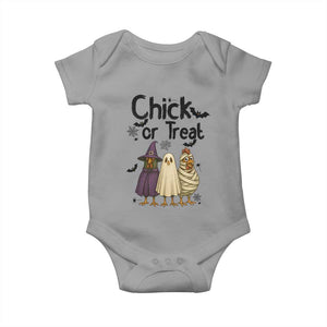 Funny Halloween Chicken Baby Onesie Chick Or Treat Spooky Gift TS12 Sport Gray Print Your Wear