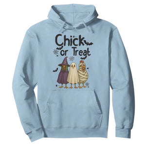 Funny Halloween Chicken Hoodie Chick Or Treat Spooky Gift TS12 Light Blue Print Your Wear