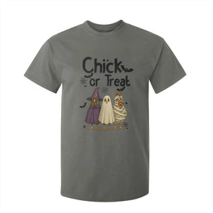 Funny Halloween Chicken T Shirt For Kid Chick Or Treat Spooky Gift TS12 Military Green Print Your Wear