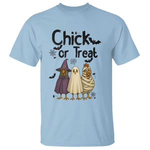 Funny Halloween Chicken T Shirt Chick Or Treat Spooky Gift TS12 Light Blue Print Your Wear