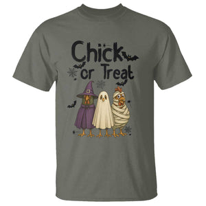 Funny Halloween Chicken T Shirt Chick Or Treat Spooky Gift TS12 Military Green Print Your Wear