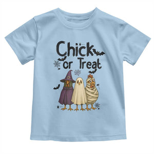 Funny Halloween Chicken Toddler T Shirt Chick Or Treat Spooky Gift TS12 Light Blue Print Your Wear
