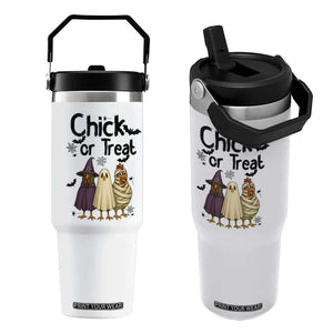 Funny Halloween Chicken Flip Straw Tumbler Chick Or Treat Spooky Gift TS12 One Size: 30 oz White Print Your Wear
