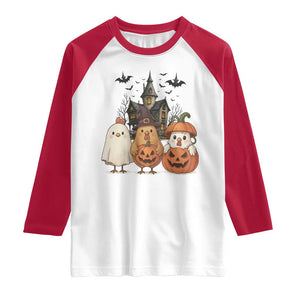 Halloween Chicken Cosplay Raglan Shirt Funny Farm Life Gift TS12 White Red Print Your Wear