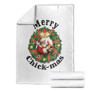 Funny Christmas Chicken Lovers Throw Blanket Merry Chickmas Santa Gift TS12 White Print Your Wear